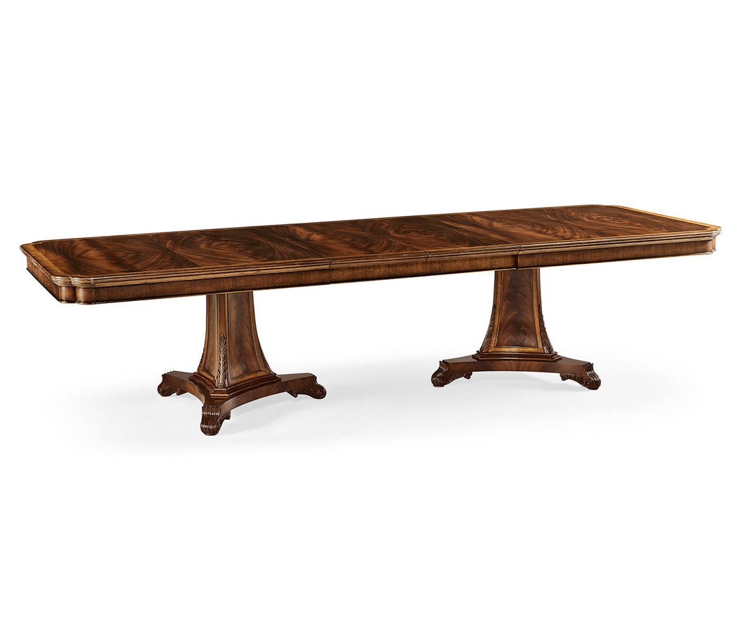 Buckingham Collection - Curved Pedestal Extending Dining Table