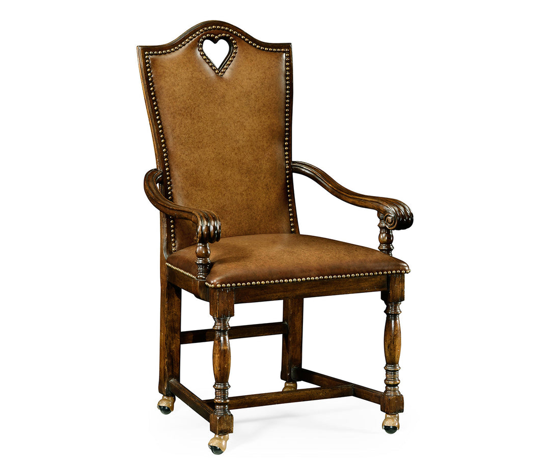 Country Farmhouse Collection - High Back Playing Card "Heart" Arm Chair