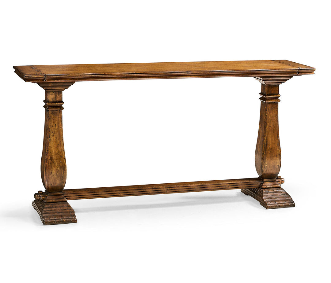 JC Edited - Huntingdon Collection - Large Figured Walnut Narrow Refectory Console