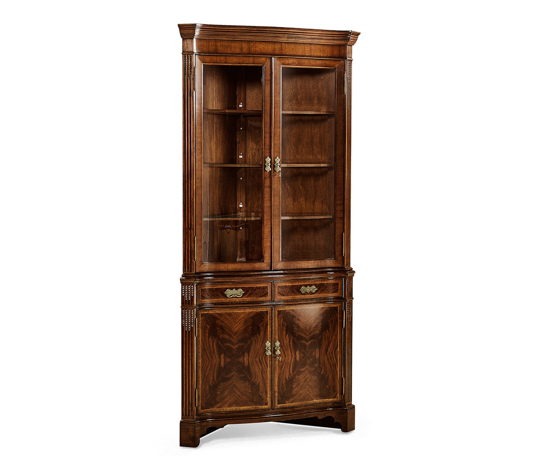 Buckingham Collection - Serpentine Mahogany Corner Cabinet