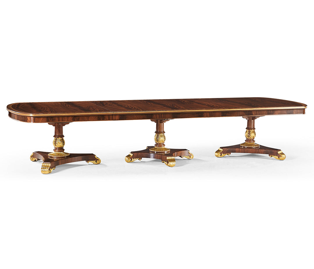 Buckingham Collection - Triple Pedestal Dining Table (Gilded)