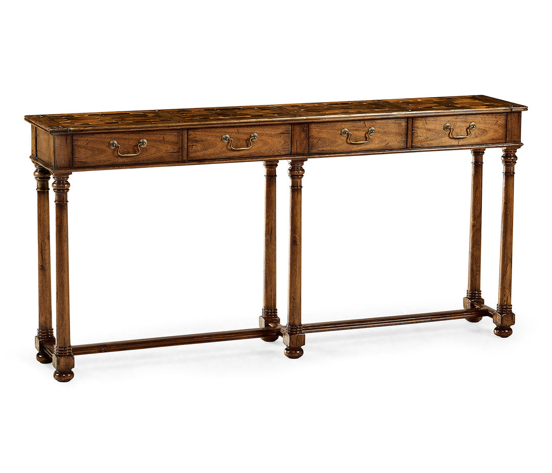 JC Edited - Huntingdon Collection - Large Walnut Oyster Parquet Console