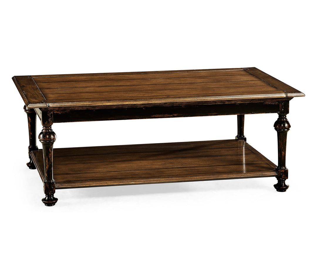 Country Farmhouse Collection - "Rub-through" coffee table (Black)