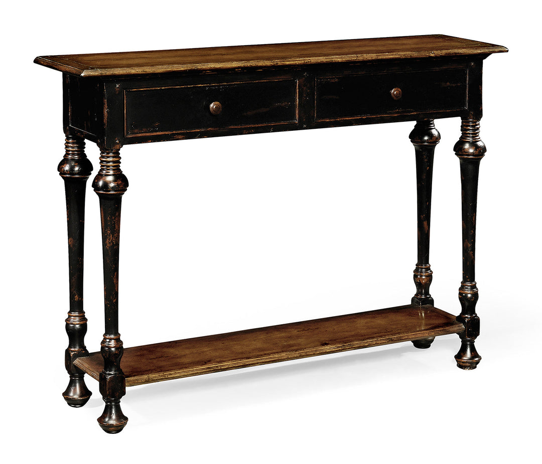 Country Farmhouse Collection - Black "Rub-through" console