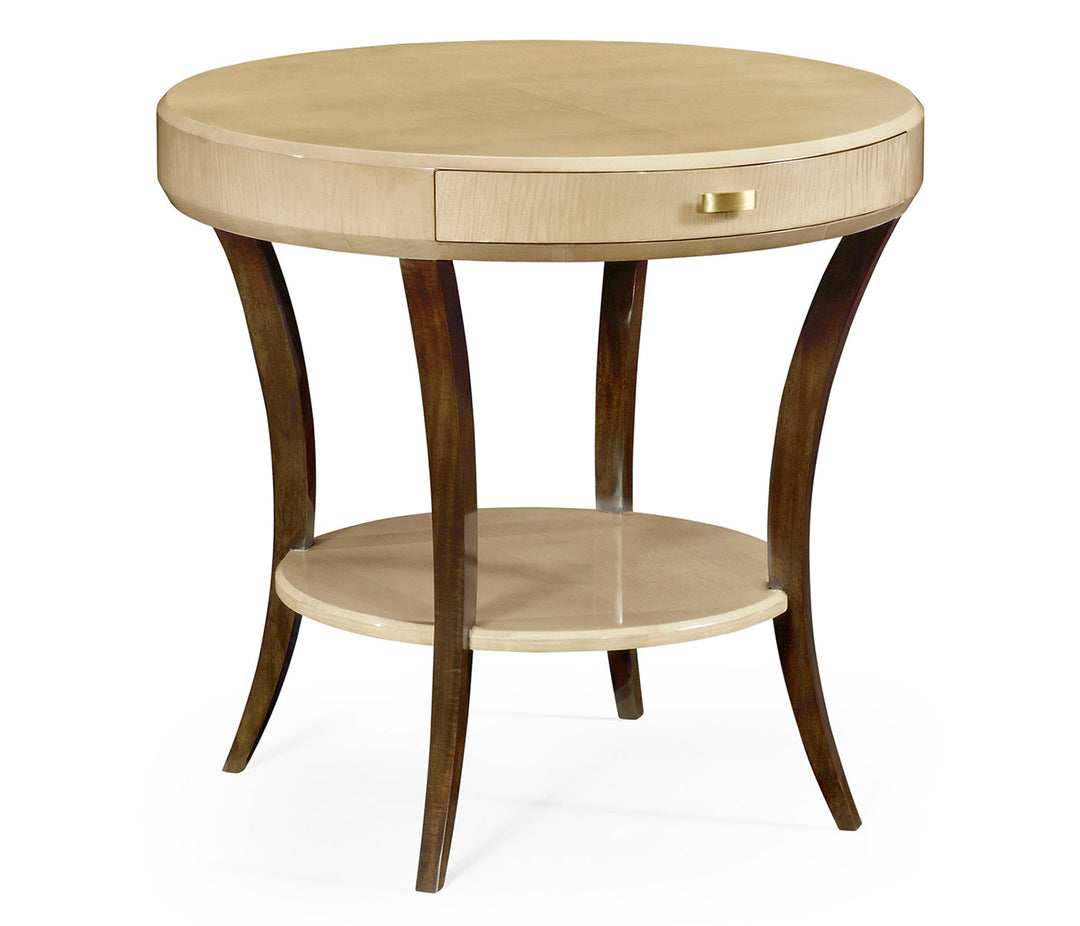 JC Modern - Opera Collection - Art Deco Round Side Table with Drawer