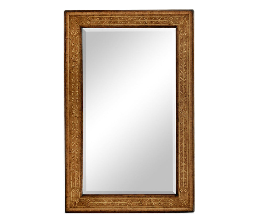 La Rochelle Collection - Rectangular burl walnut veneer mirror