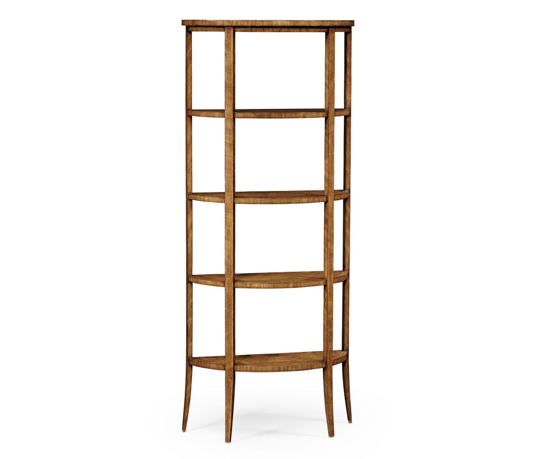 Clean & Classic Collection - Biedermeier Style Walnut Five-Tier Étagère (Walnut)