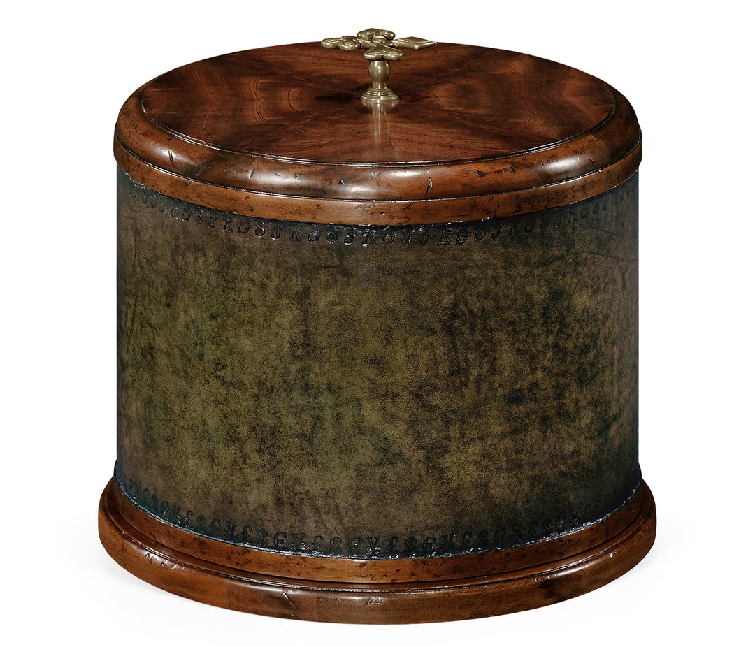 Buckingham Collection - Round Mahogany Poker Chip Box