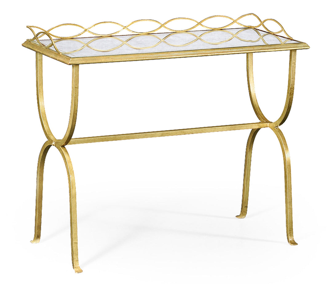 JC Modern - Luxe Collection - Églomisé & Gilded Iron Drinks Table