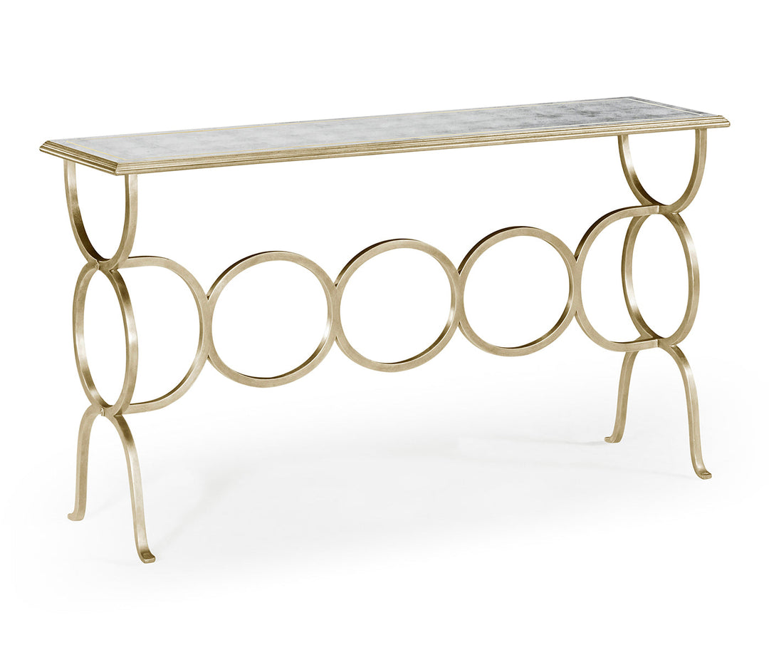 JC Modern - Luxe Collection - Églomisé & Silver Iron Circles Console