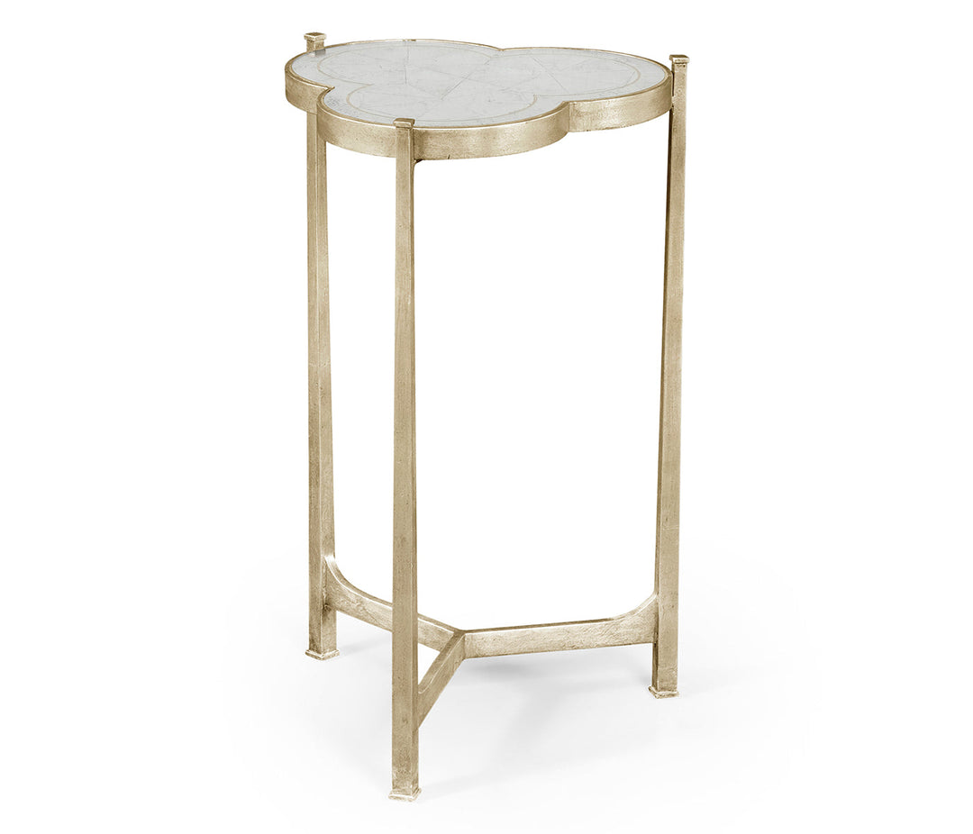 JC Modern - Luxe Collection - Églomisé & Silver Iron Trefoil Lamp Table