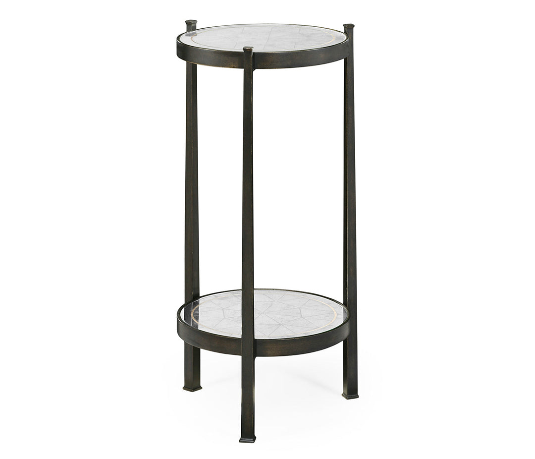 JC Modern - Luxe Collection - Églomisé & Bronze Iron Wine Table