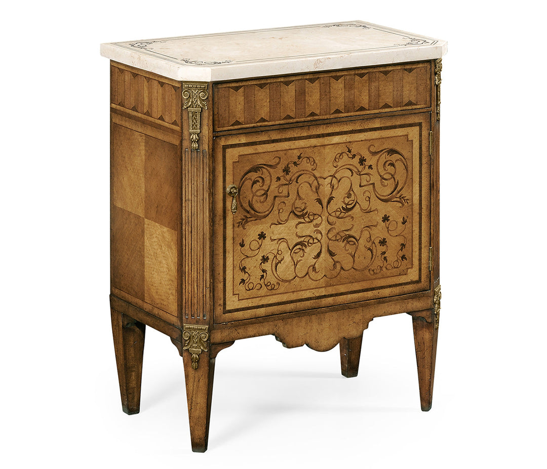 Venetian Collection - Small Satinwood & Cream Scagliola Italian Commode