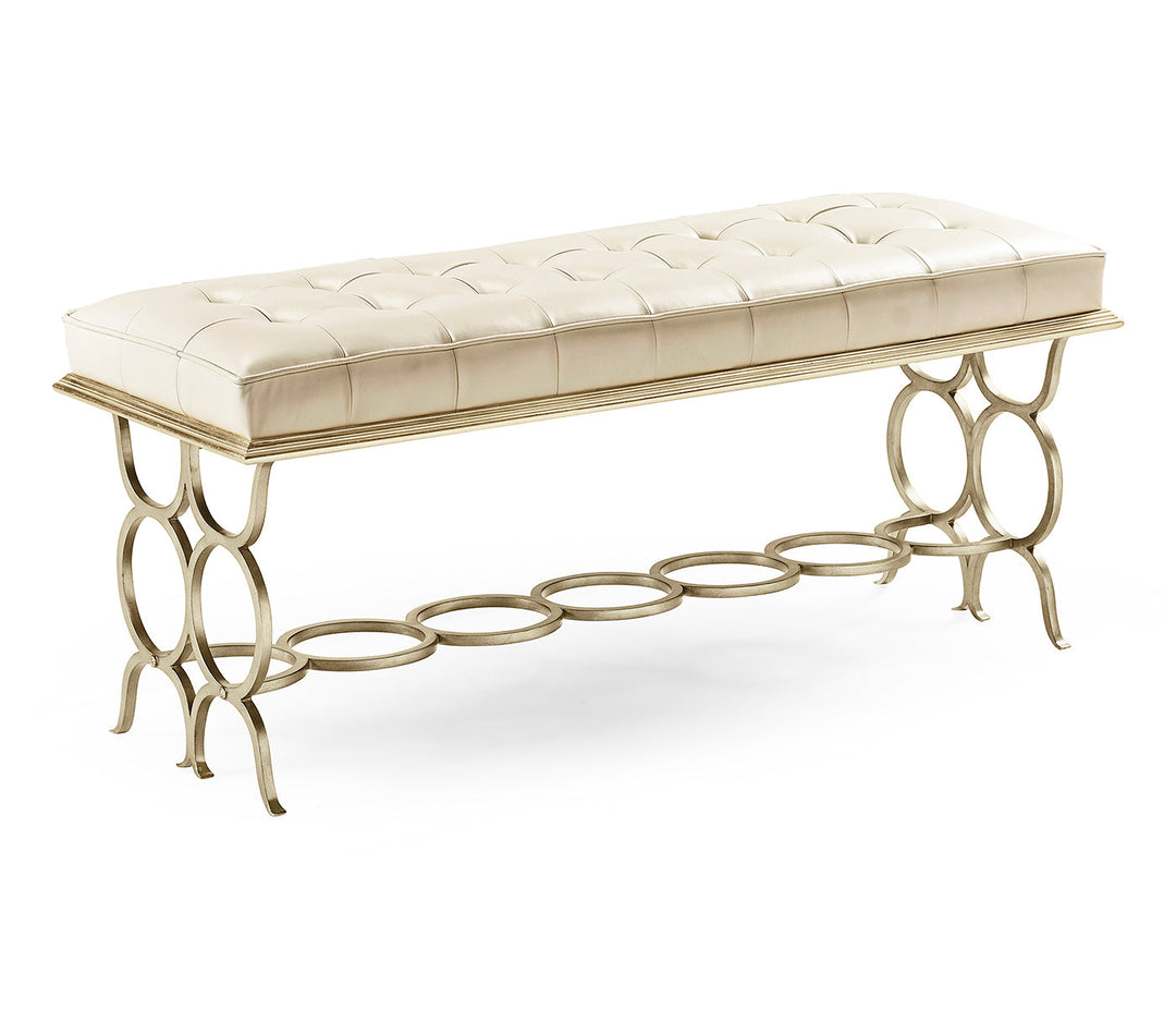 JC Modern - Luxe Collection - Silver Iron "Circles" Bench