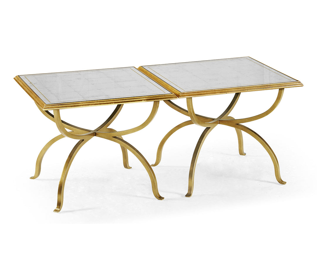 JC Modern - Luxe Collection - Églomisé & Gilded Iron Set of Two Tables