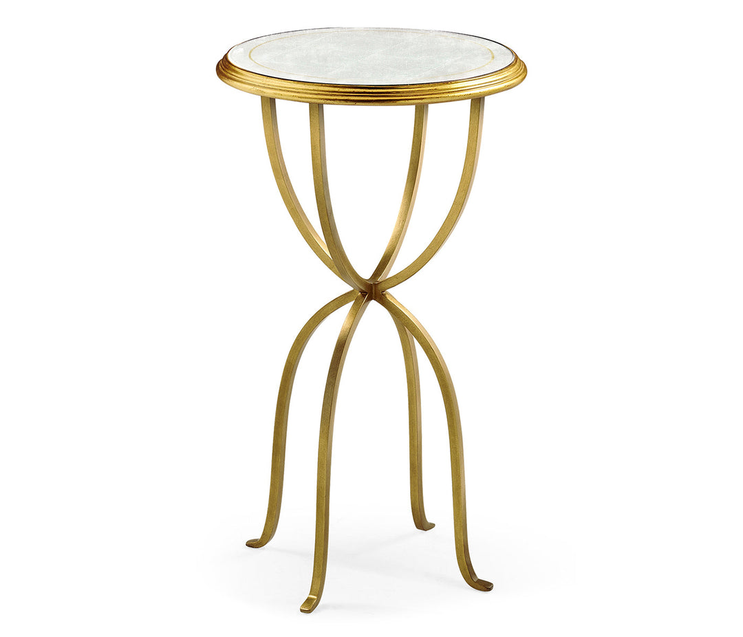 JC Modern - Luxe Collection - Églomisé & Gilded Iron Lamp Table with Bunched Legs