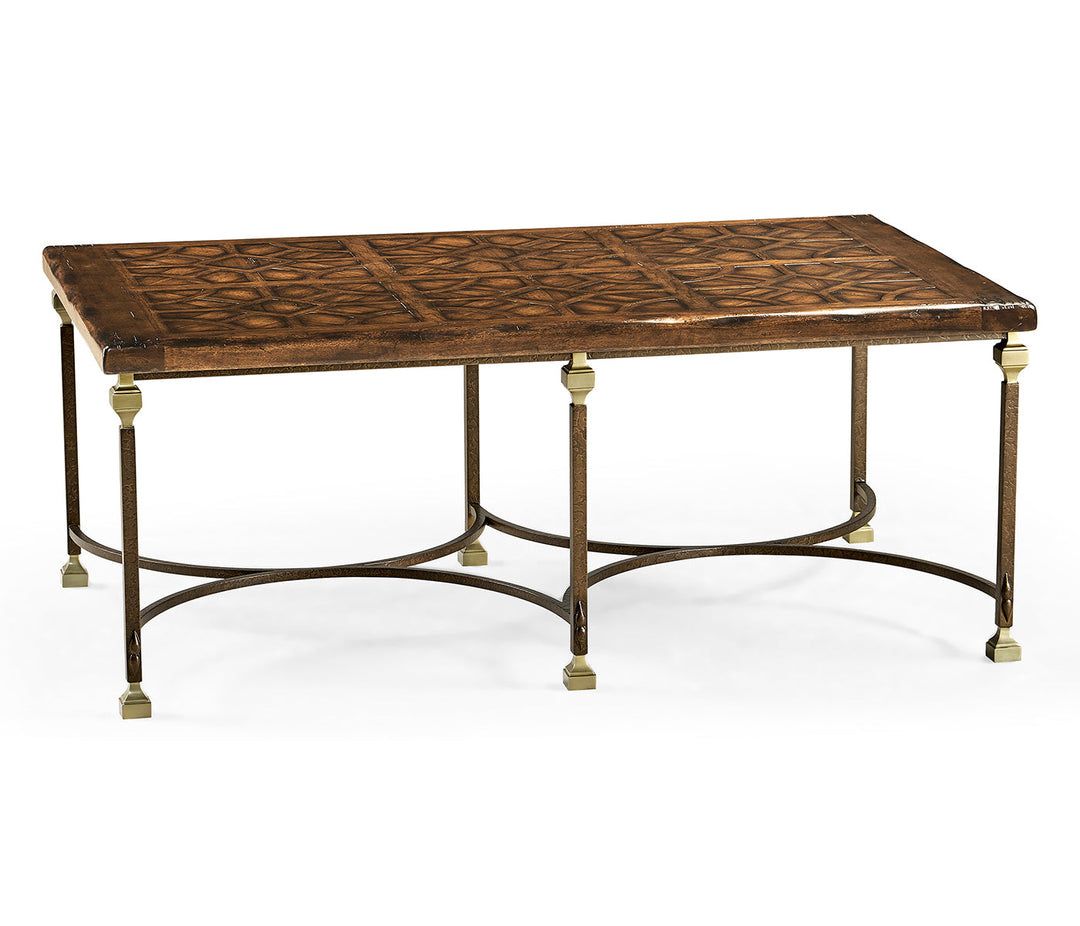 JC Edited - Anvil Collection - Argentinian Walnut Parquetry & Iron Coffee Table