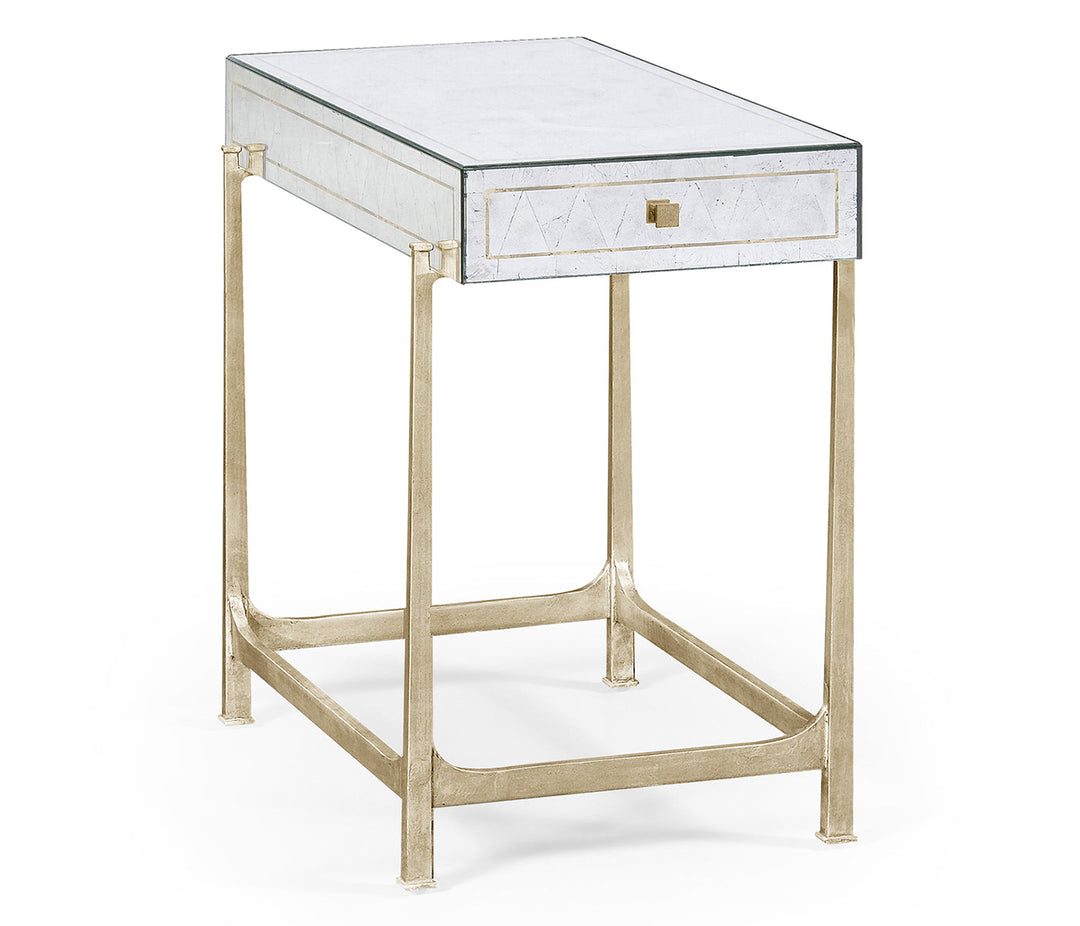 JC Modern - Luxe Collection - Églomisé & Silver Iron Box Top Side Table