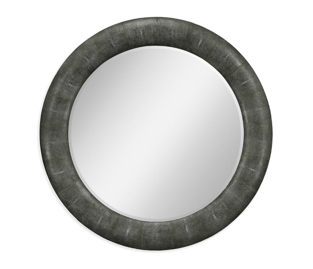 JC Modern - Luxe Collection - Anthracite Faux Shagreen Circular Mirror