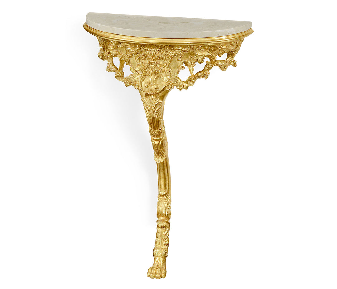 Versailles Collection - Carved & gilded bracket console ( Scagliola top)