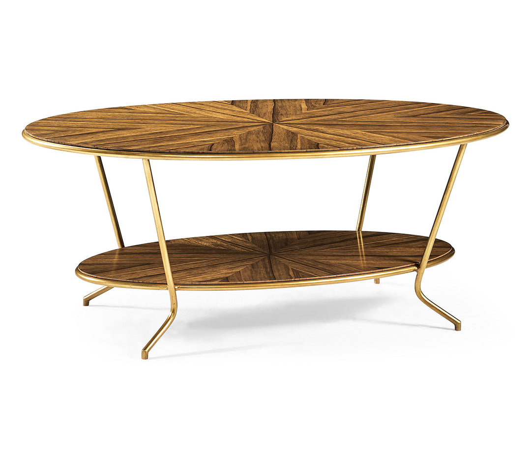 Moroccan Collection - Argentinian walnut veneered oval coffee table