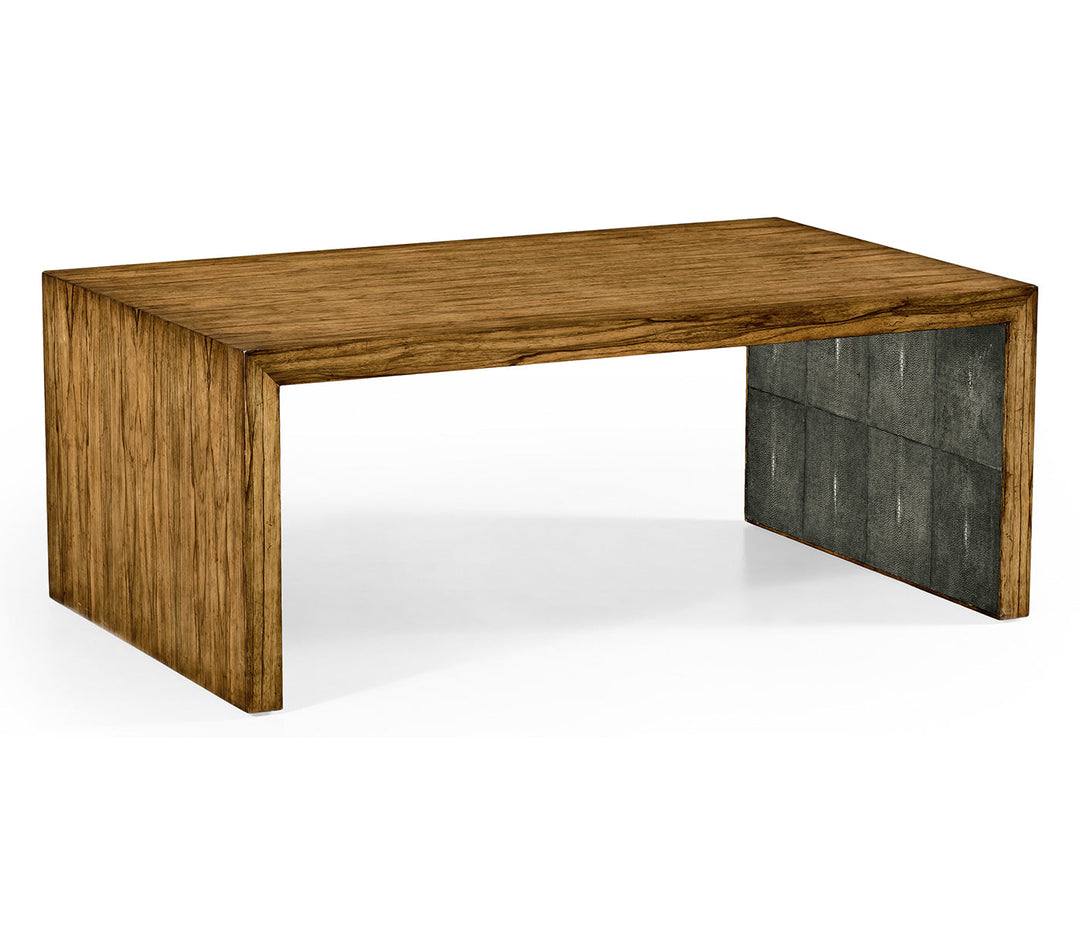 JC Modern - Eclectic Collection - Argentinian Walnut & Anthracite Faux Shagreen Coffee Table