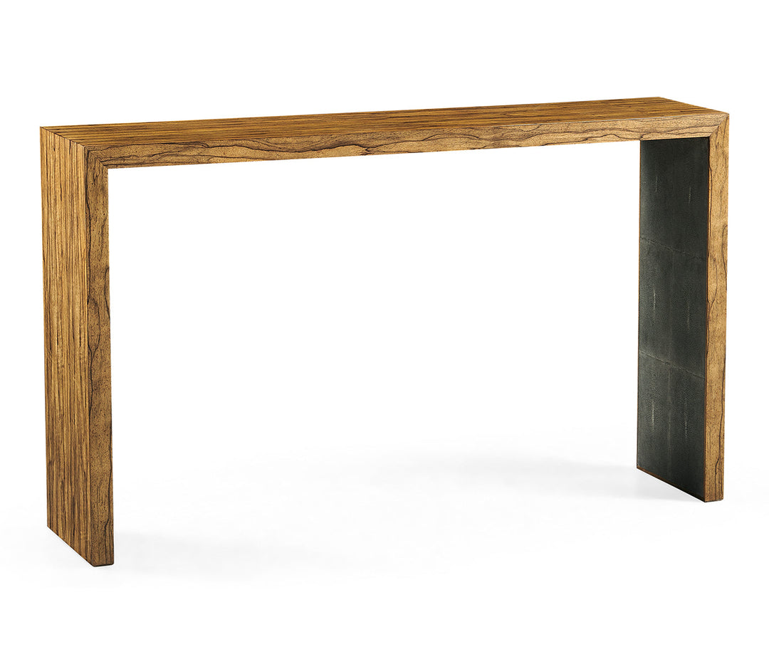 JC Modern - Eclectic Collection - Argentinian Walnut & Anthracite Faux Shagreen Console