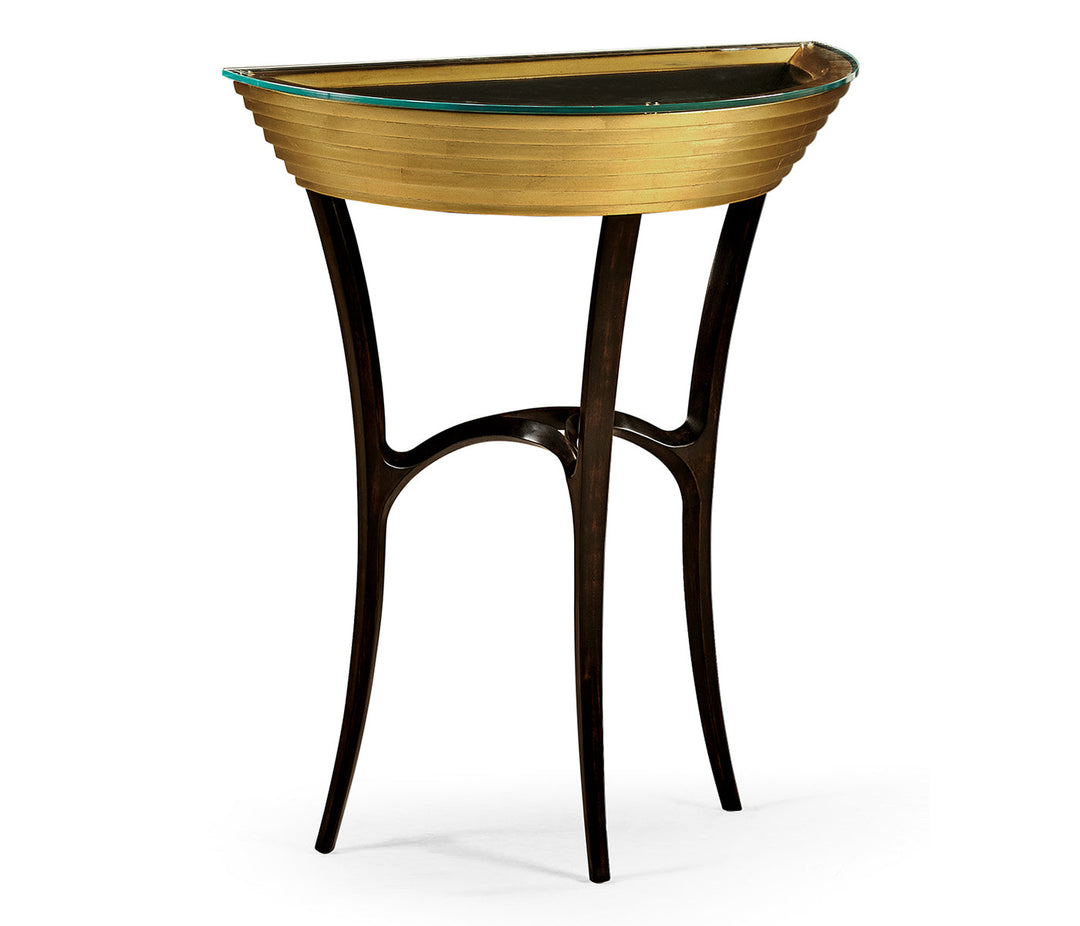 JC Modern - Luxe Collection - Stepped Gilded Demilune Console