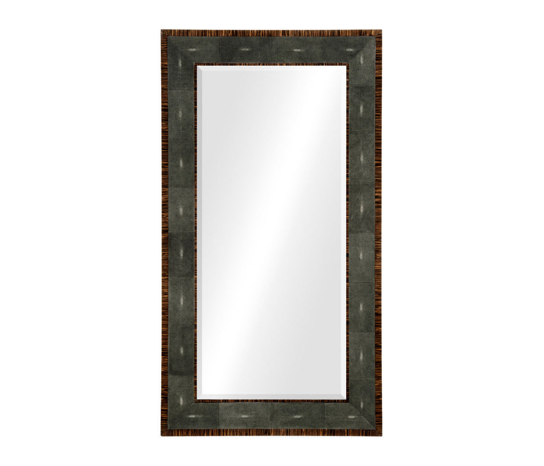 JC Modern - Metropolitan Collection - Faux Macassar Ebony & Anthracite Shagreen Floor Mirror