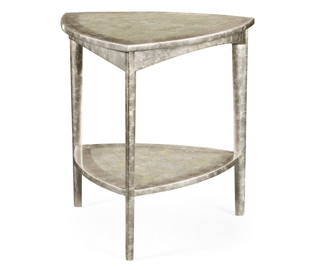 JC Modern - Eclectic Collection - Silver Espresso Triangular Side Table