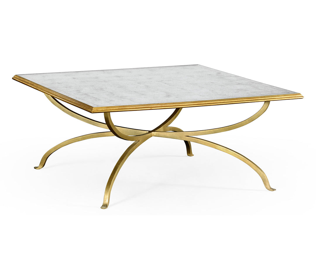 JC Modern - Luxe Collection - Églomisé and Gilded Square Coffee Table