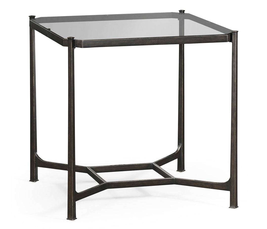 JC Modern - Luxe Collection - Distressed Bronze Square Side Table