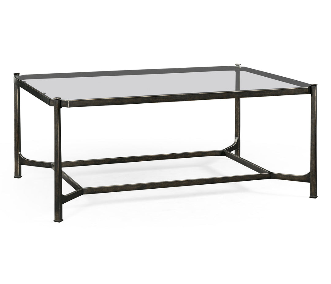 JC Modern - Luxe Collection - Distressed Bronze Rectangular Coffee Table