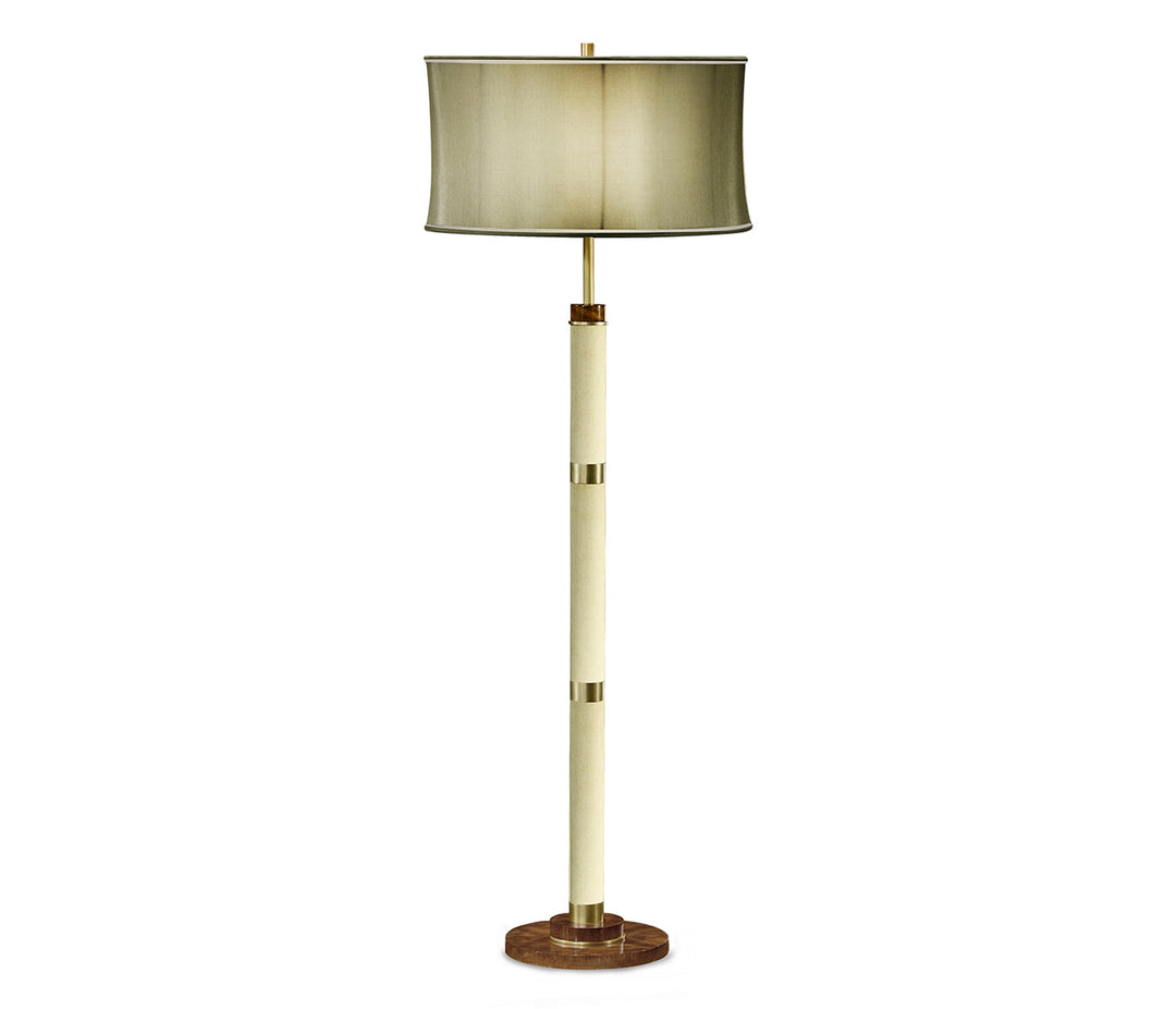 JC Modern - Cosmo Collection - Ivory Finish Hyedua Circular Column Floor Lamp