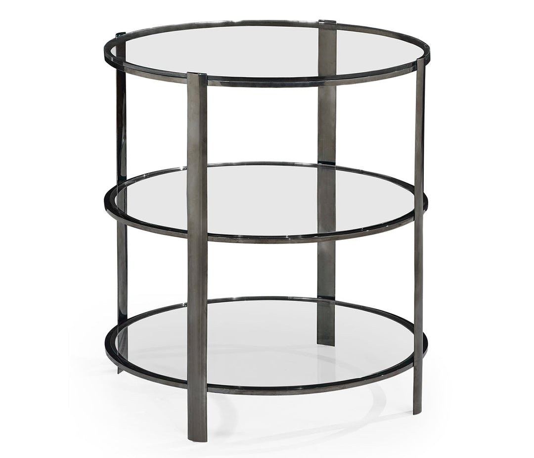 JC Modern - Gatsby Collection - Gatsby Round Black Nickel End Table