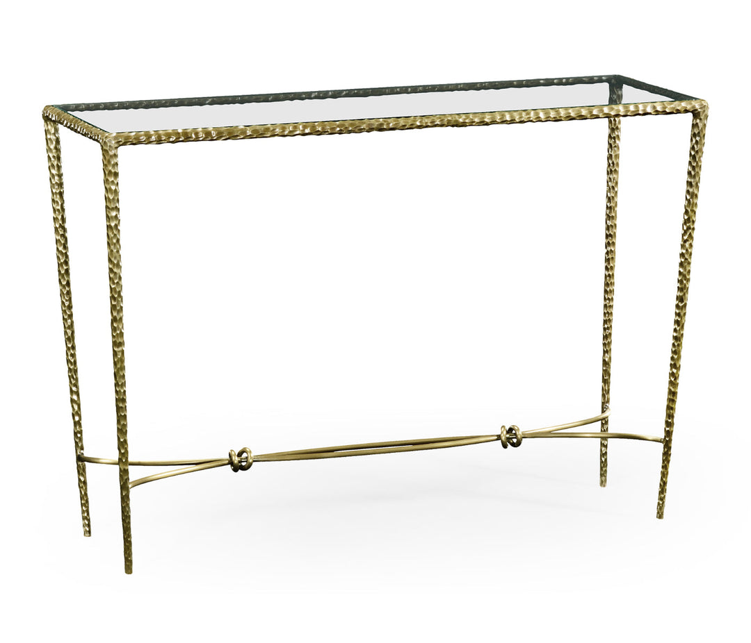 JC Modern - Stiletto Collection - Hammered Light Brown Brass Rectangular Console