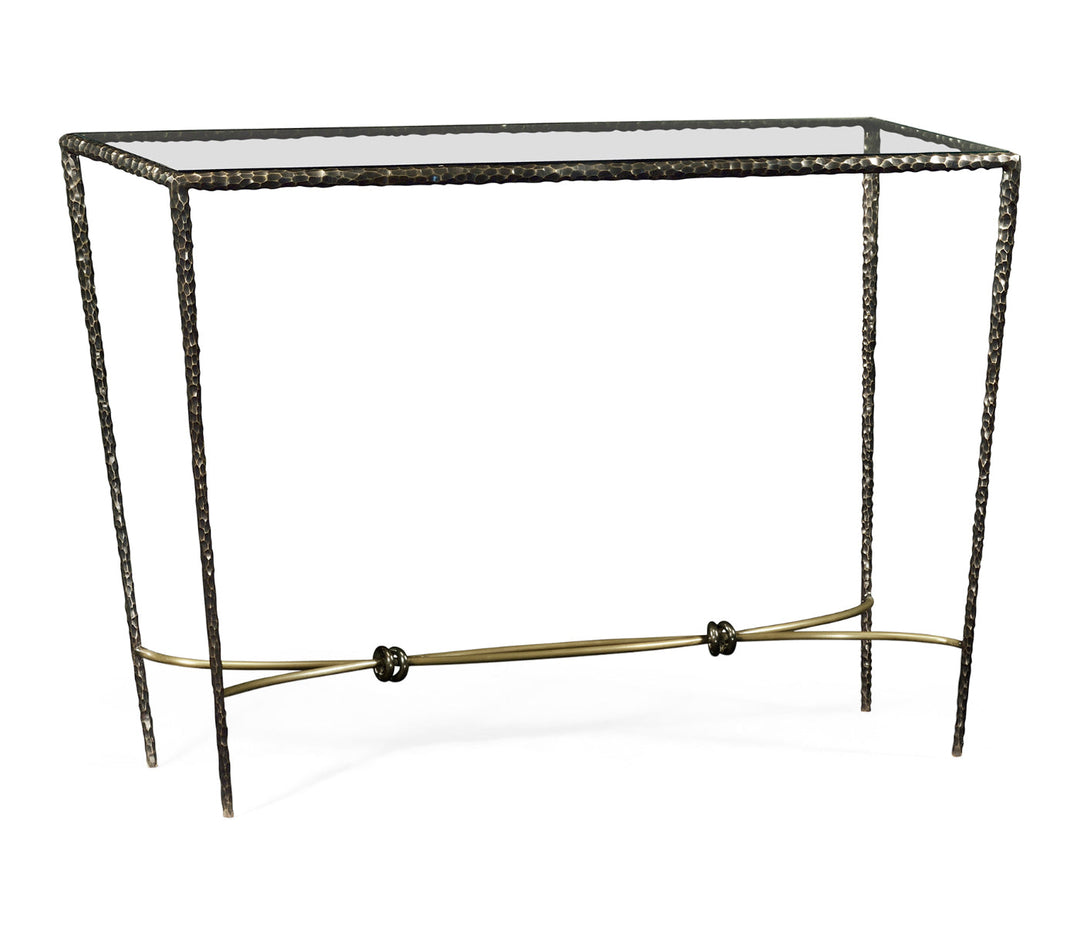 JC Modern - Stiletto Collection - Hammered Antique Black Brass Rectangular Console