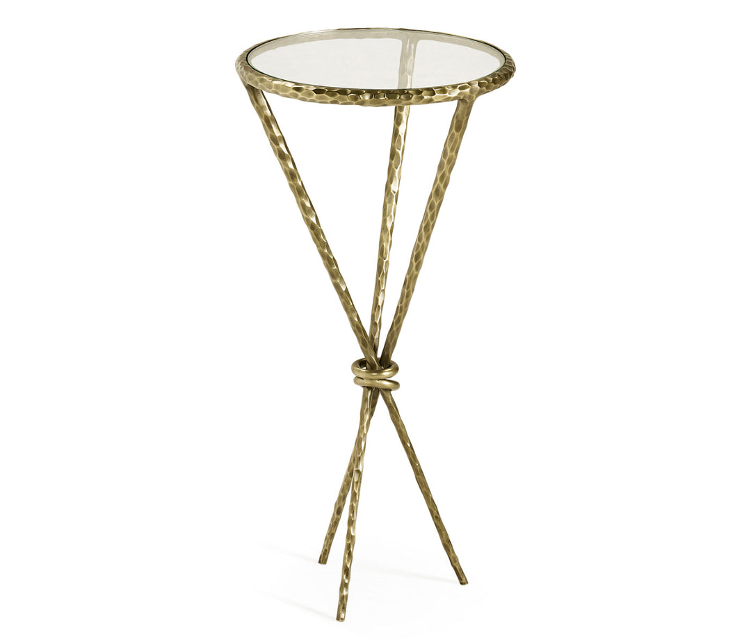 JC Modern - Stiletto Collection - Hammered Light Brown Brass Circular Wine Table