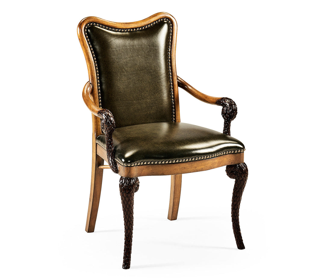 Nottinghamshire Collection - Burr Walnut "Pangolin" Arm Chair