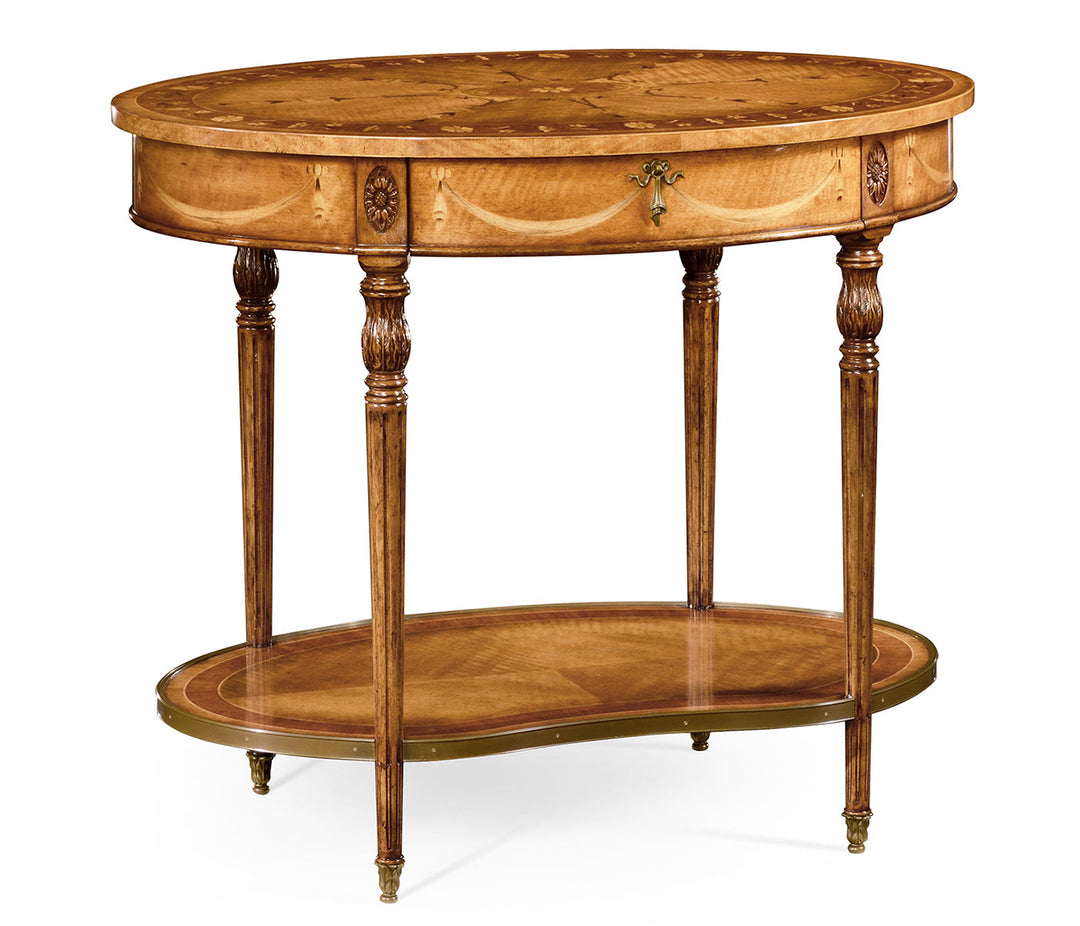 Versailles Collection - Sheraton style swagged oval side table.