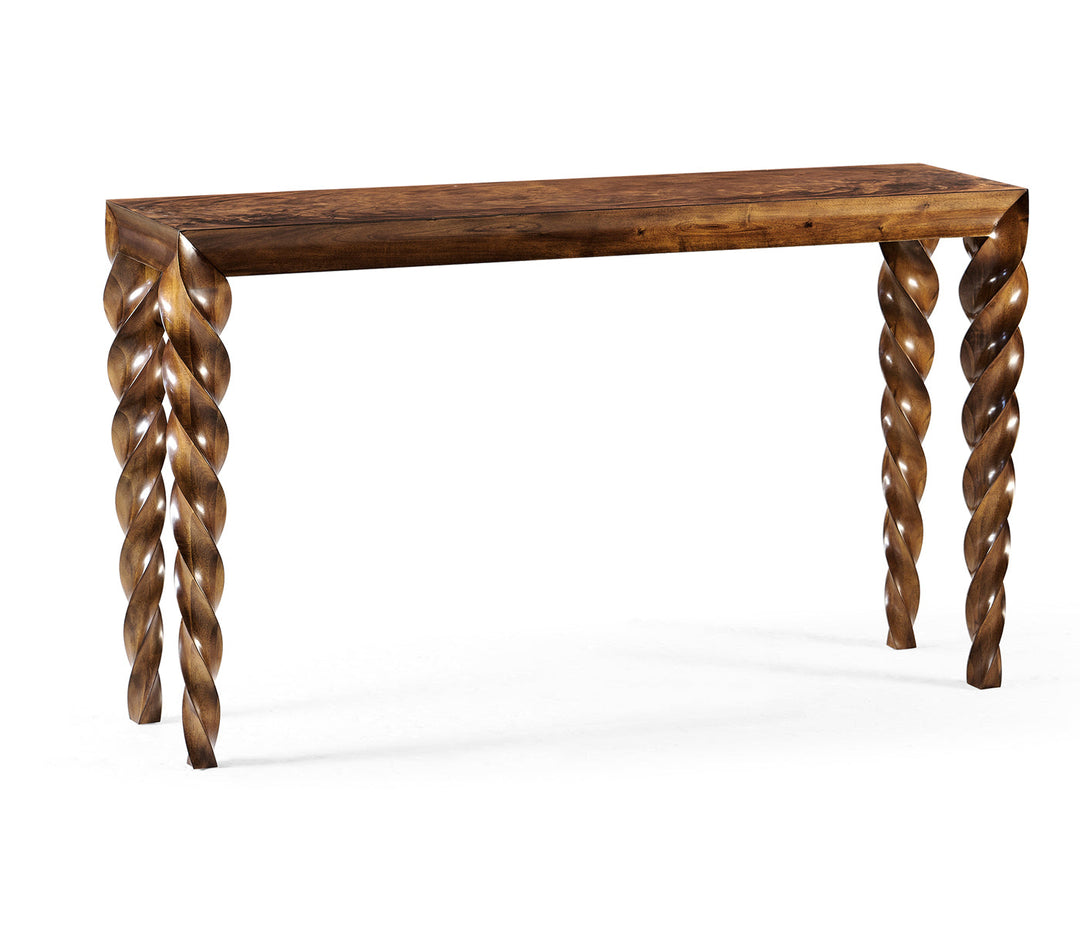 JC Modern - Twist Collection - Walnut Barleytwist Console Table