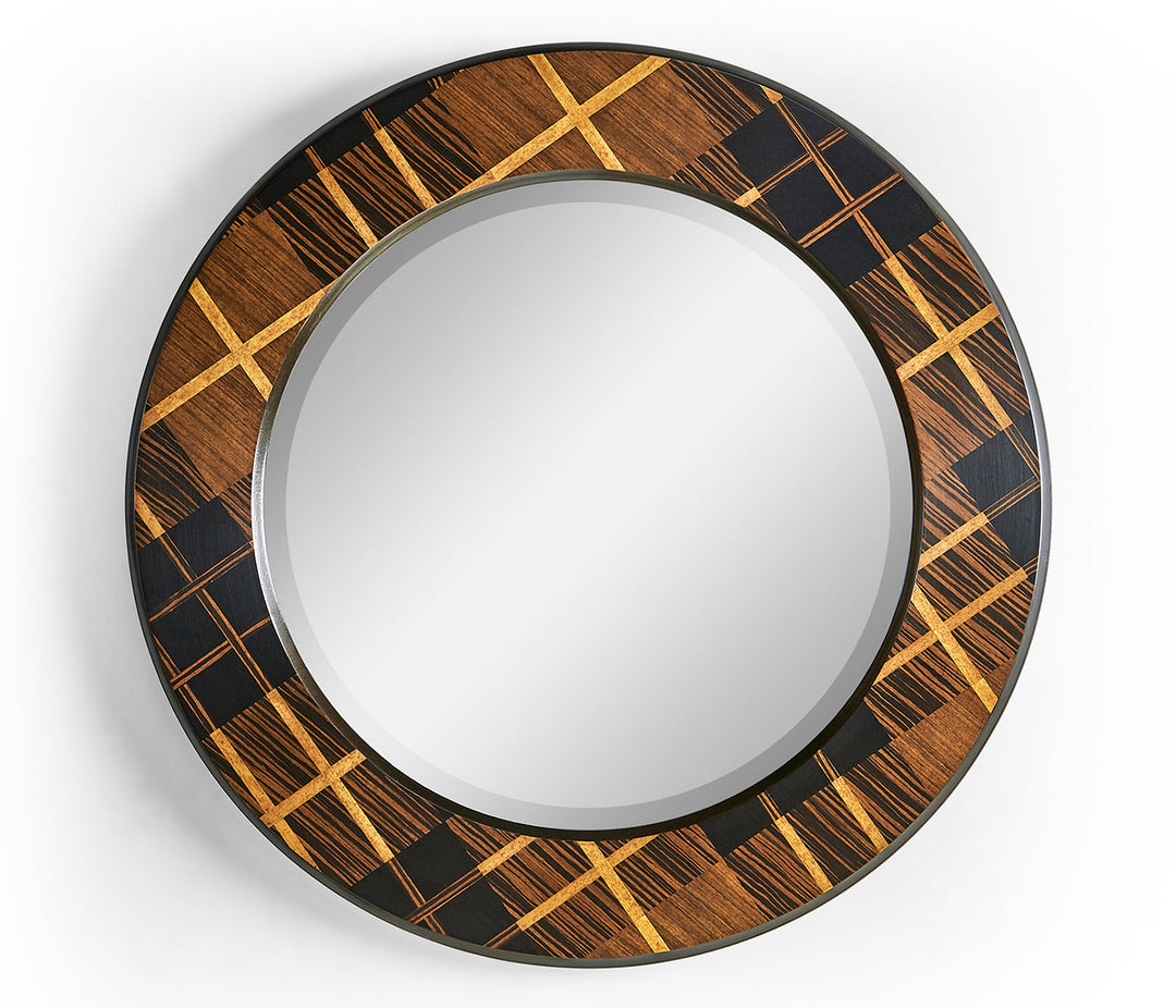 JC Modern - Alexander Julian Collection - 28" Hand Inlaid Tartan Porthole Mirror