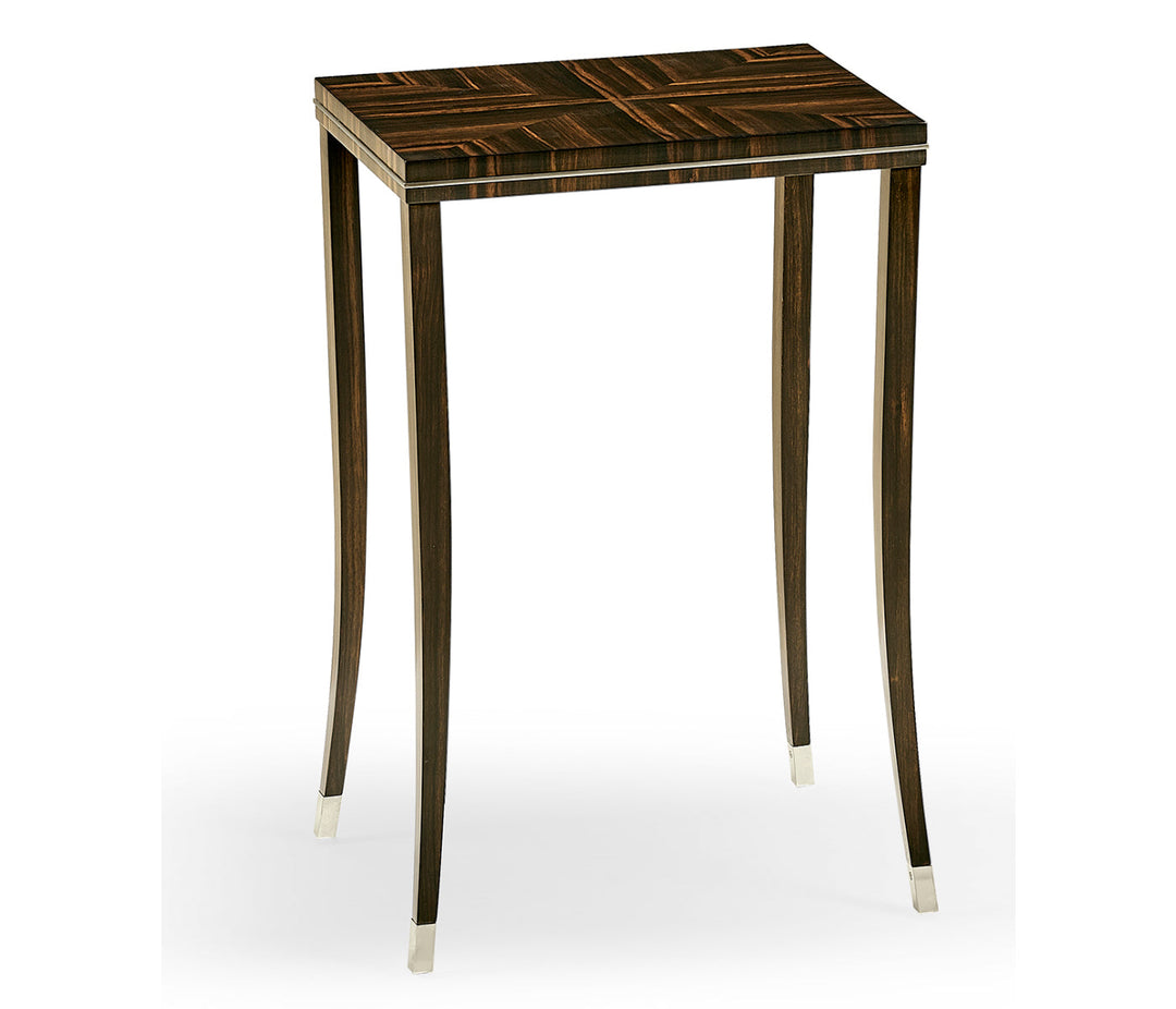 JC Modern - Soho Collection - Macassar Ebony Lamp Table with White Brass Detail