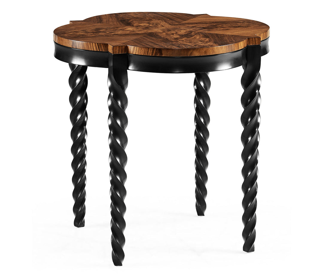 JC Modern - Twist Collection - 28" Black Barleytwist Quatrefoil Side Table