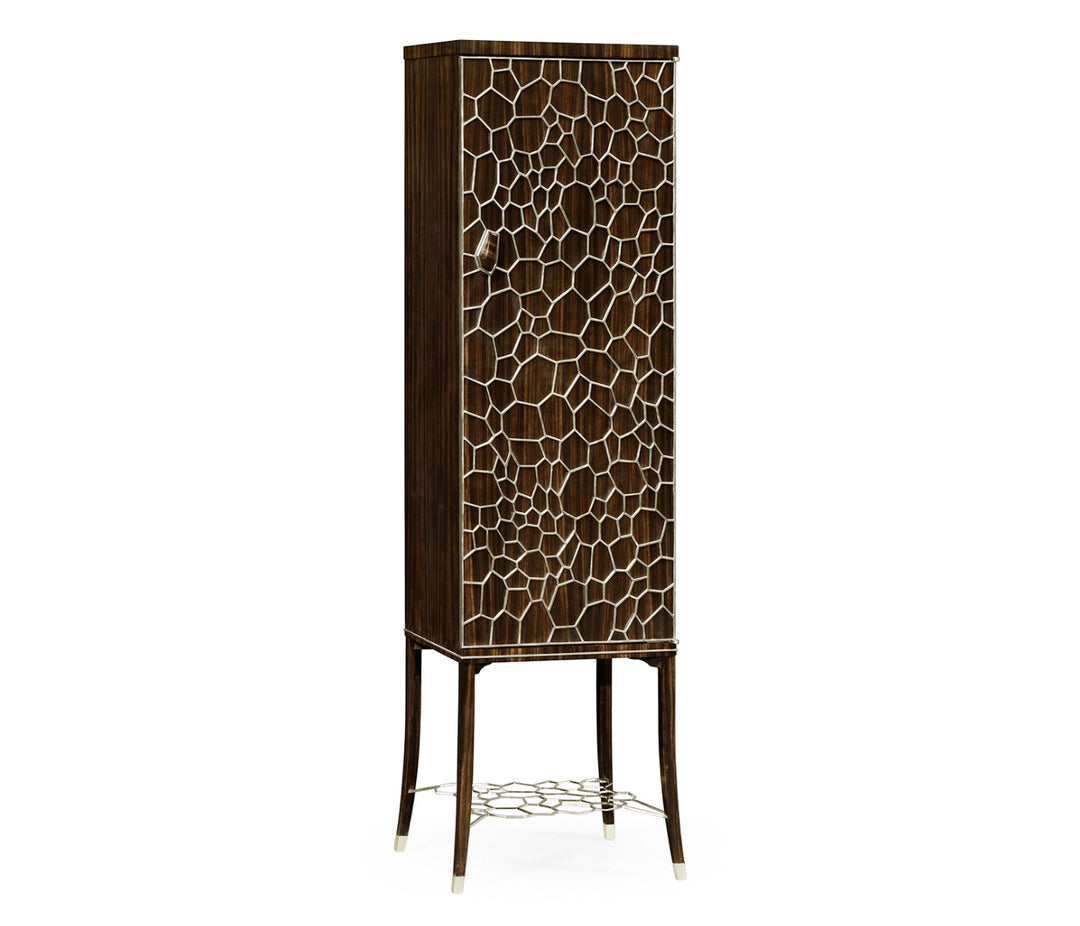 JC Modern - Soho Collection - Macassar Ebony Drink Cabinet with White Brass Inlay