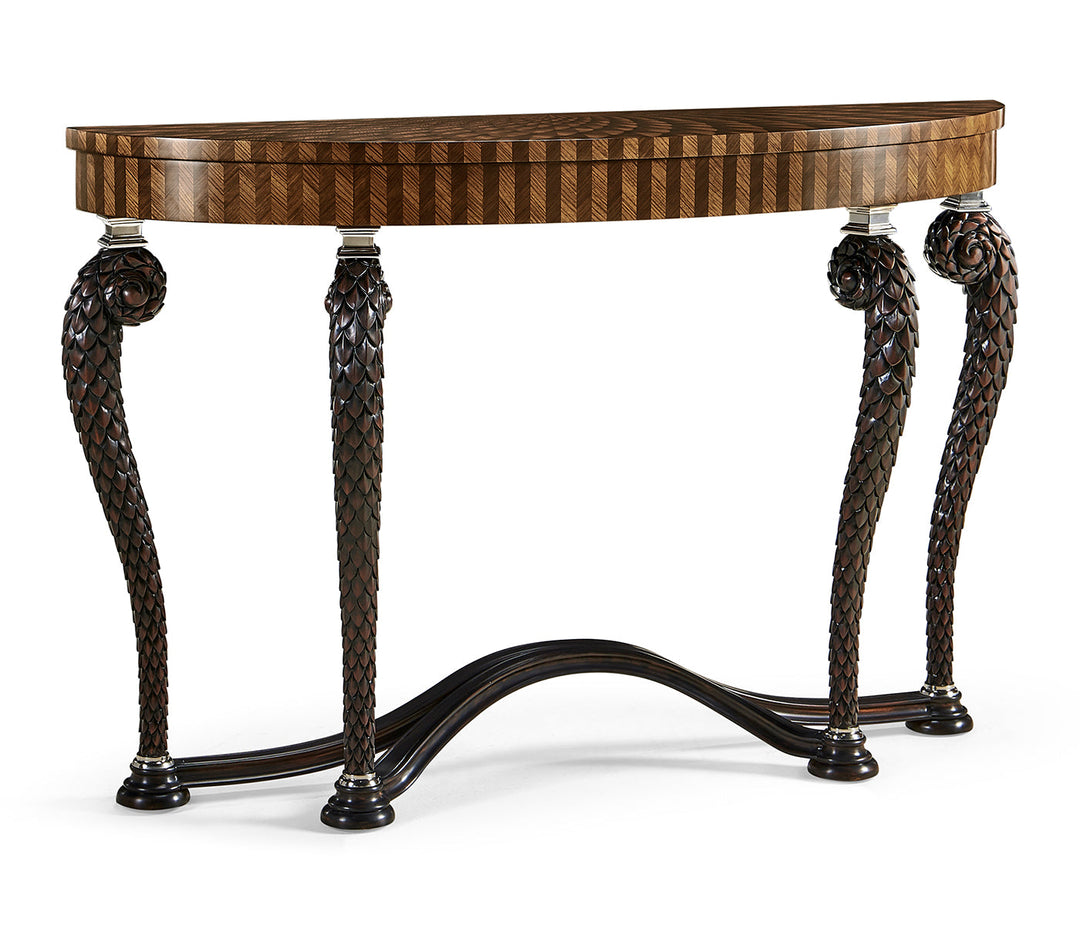 JC Modern - Icarus Collection - Feather Inlay Hand Carved Console Table