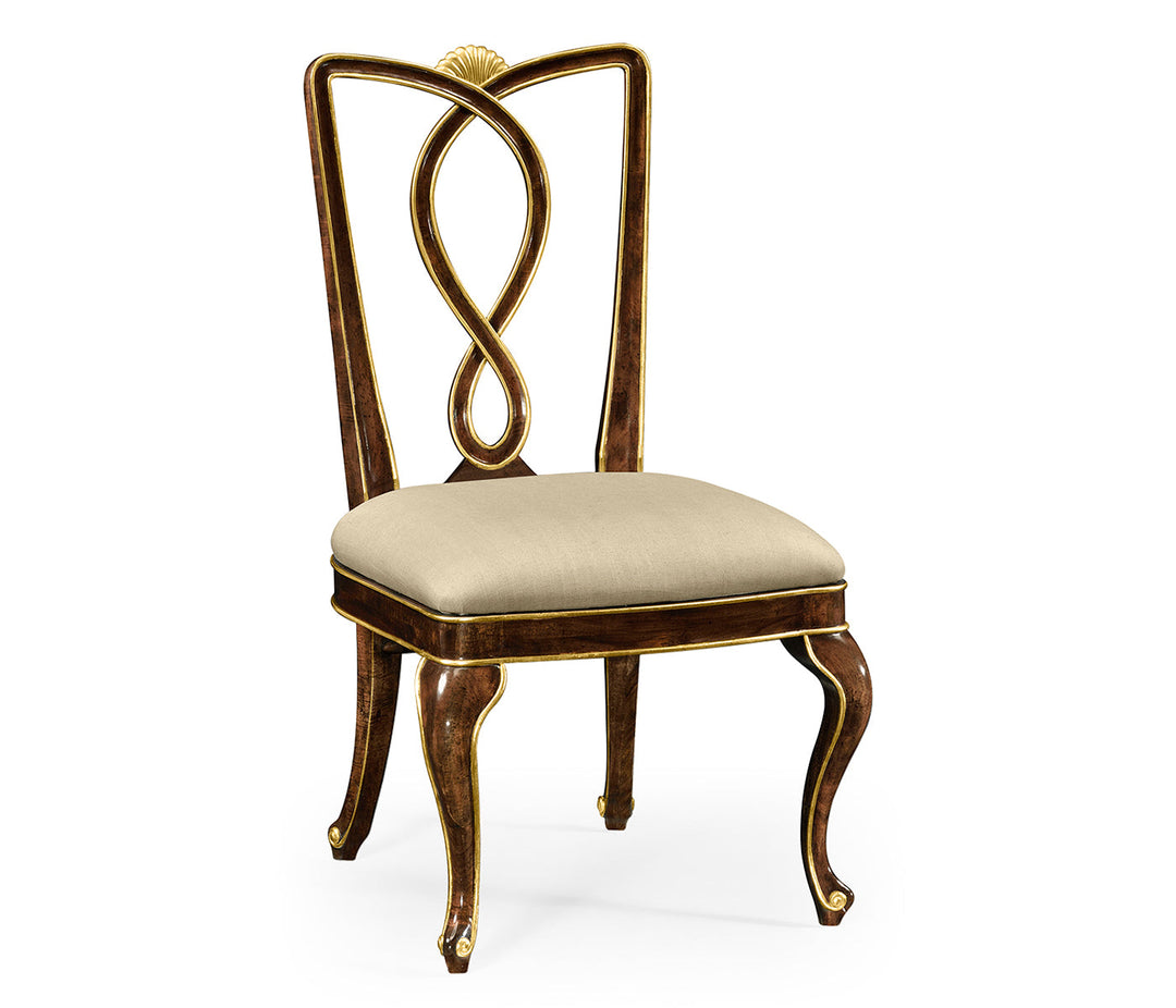 Knightsbridge Collection - Antique mahogany brown dining side chair