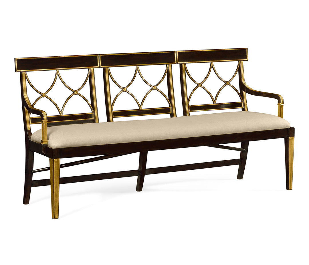 Kensington Collection - Regency Ebony Three Seater Bench