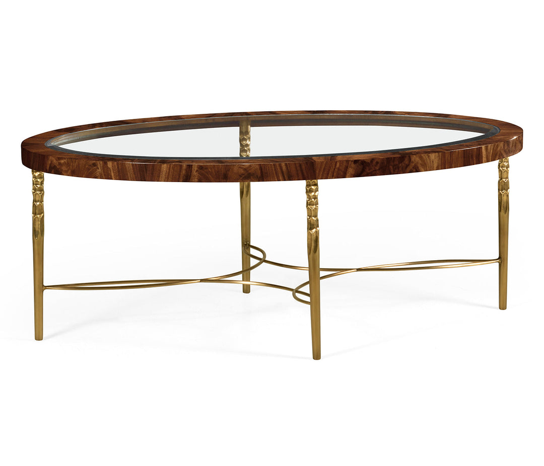 Clean & Classic Collection - Oval Tropical Walnut Cocktail Table