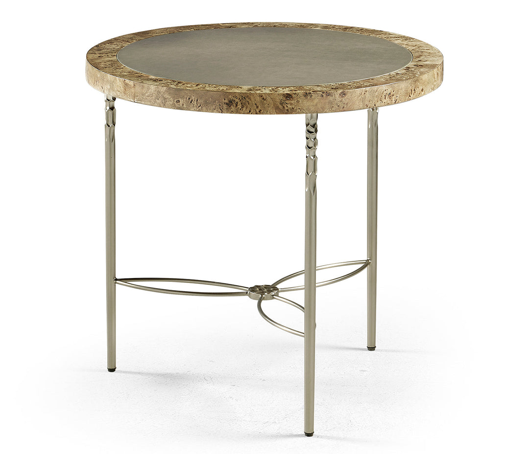 Reimagined Collection - Fulgurite Golden Amber Round Side Table